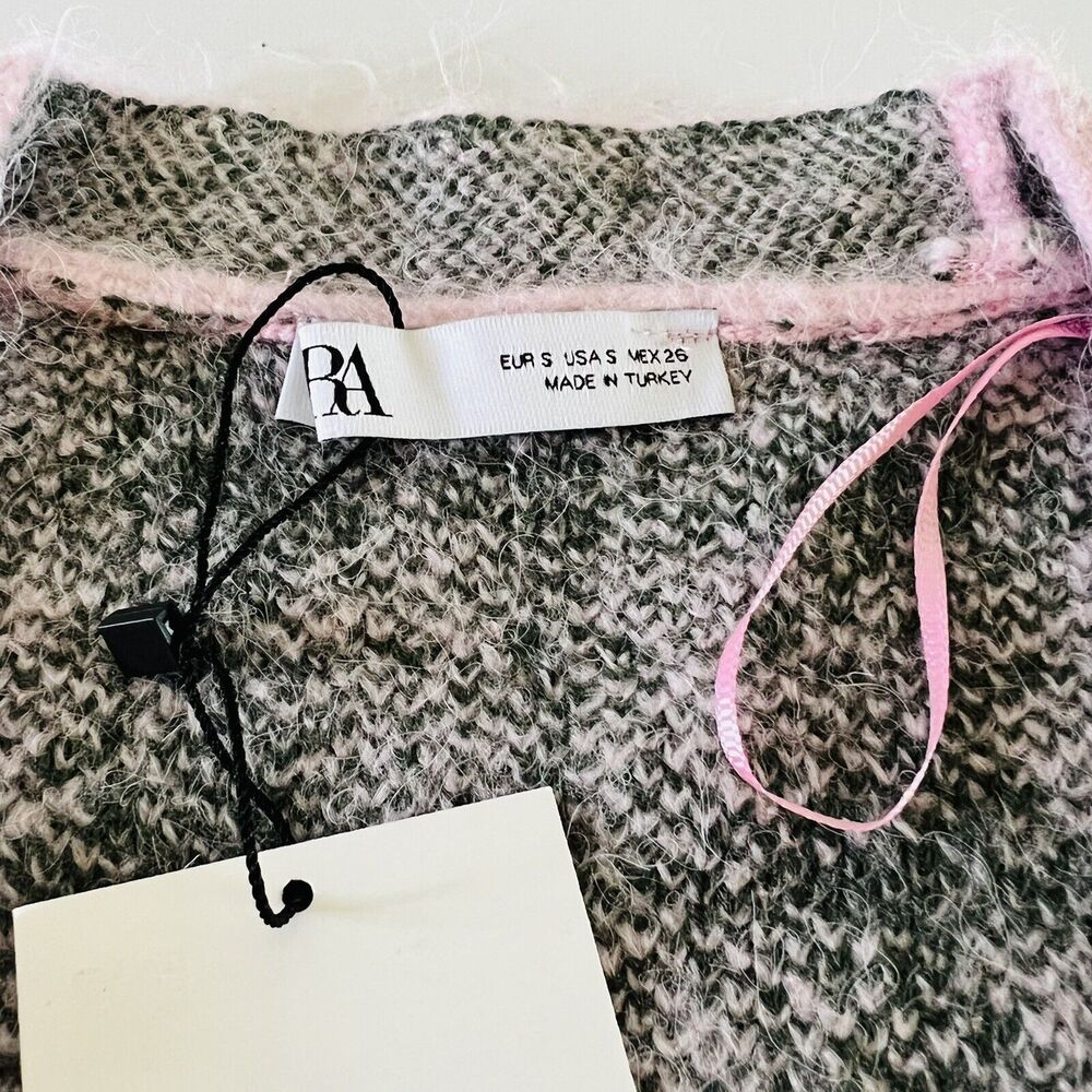 ZARA Pink Green Plaid Knit Vest - S - Picture 3 of 4